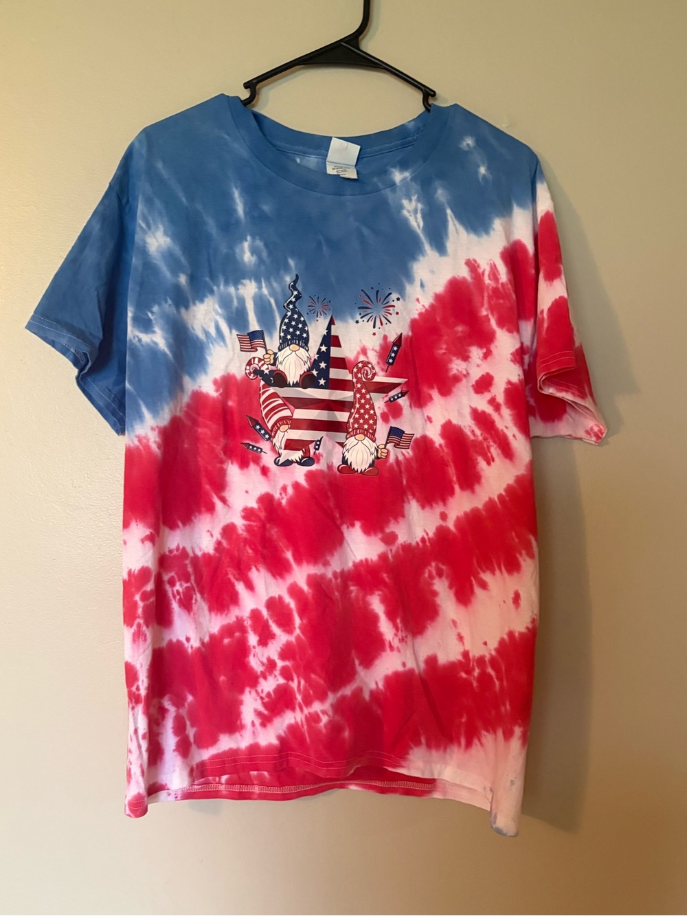 Hanes Red & Blue Tie-Dye Short Sleeve Graphic Tee - Picture 2 of 4